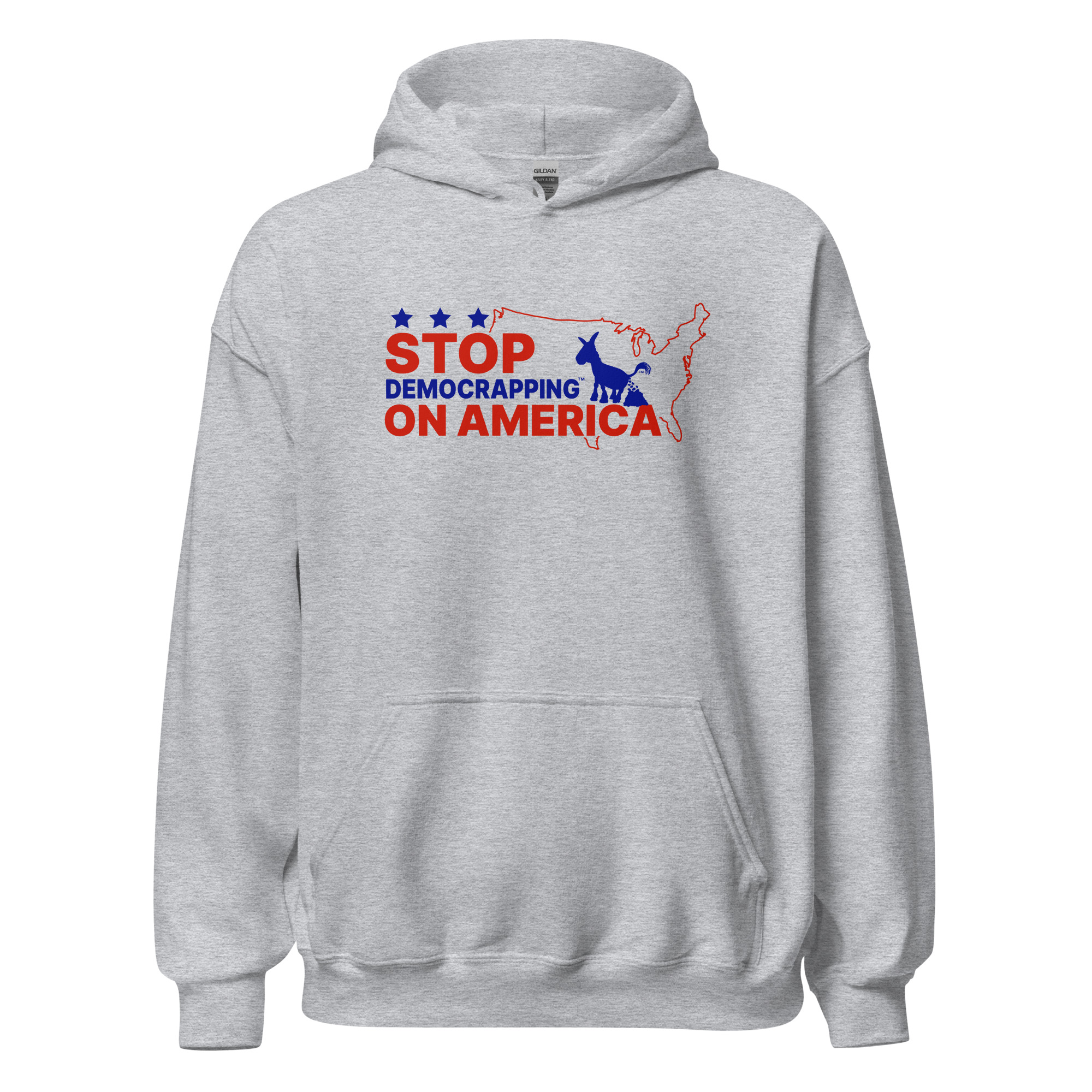 Stop Democrapping On America Unisex Heavy Blend Hoodie Sport Grey